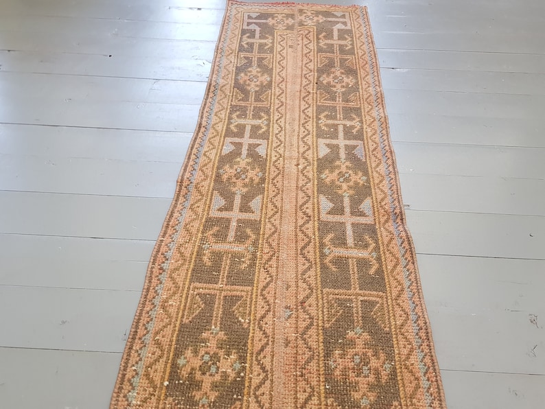 11.5 x 1.7 ft- Vintage Rug Turkish Rug Area Rug Kilim Rug Large Medium Muted Color Rug NO:B270 Persian Runner Rug Oushak Rug