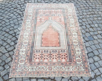 Persian rug Turkish Rug Vintage Large Rug  6.4 x 4.1 ft   N  1801 Vintage  Vintage Organic Rug Handmade Rug Rug Floor Rug