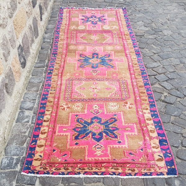 Turkish Rug - Vintage  Rug Runner  11.8 x 3.3 feet no: N 1418 Vintage Handwoven  Rug  Vintage Turkish Rug Oushak Rug Original Handmade