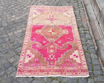 Vintage Handgeknüpfter Teppich - Gedämpfte Blumen, Bio Wolle 160 x 100 cm