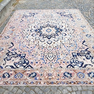 Turkish Rug Oriental Wool Geometric Pattern  Rug -  - Large  Rug  Handmade Rug for Bedroom Turkish Area Rug 380 x 290Cm 12 x 10 feet noE5003