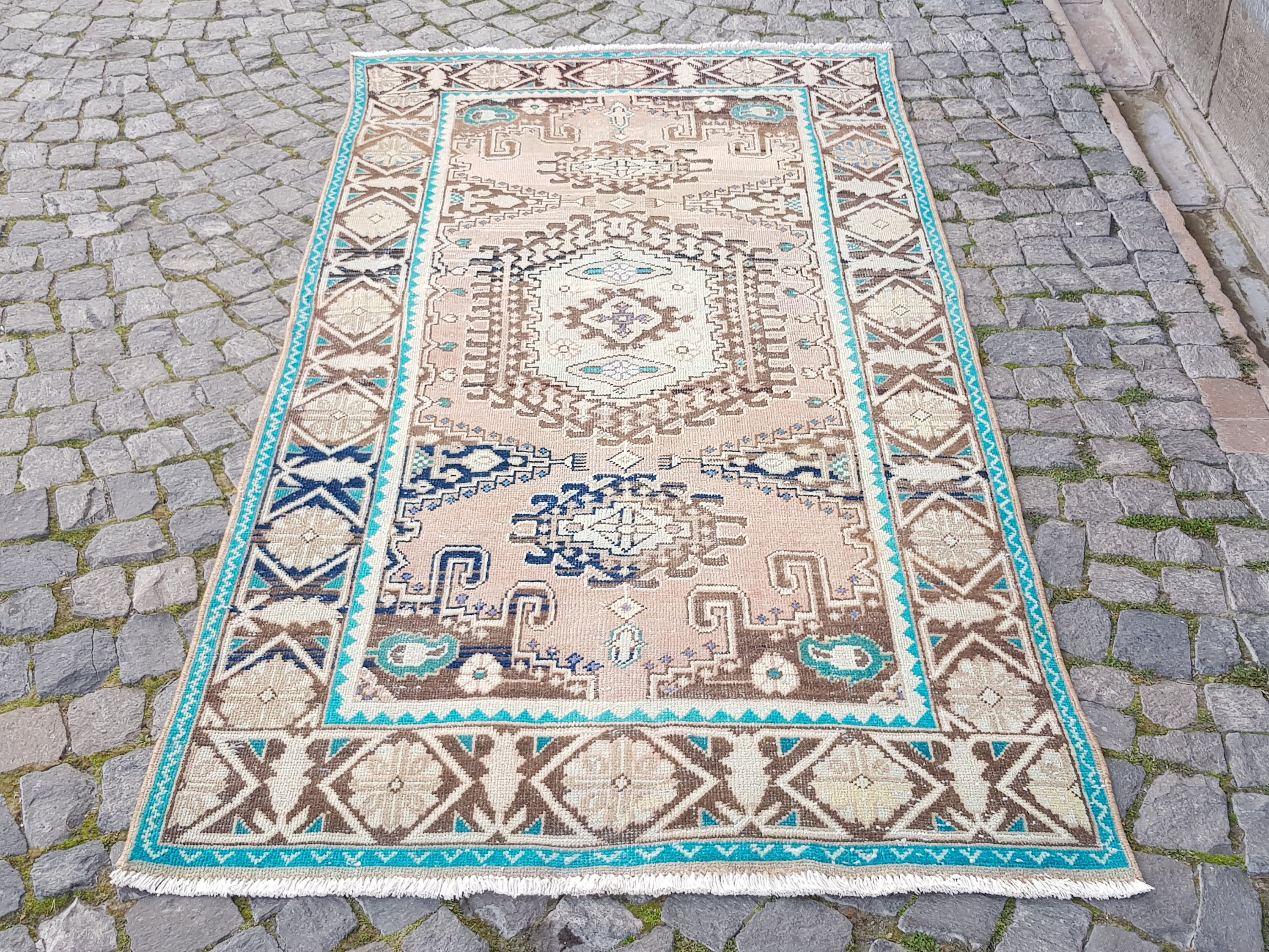 4x3 Feet Moroccan Vintage Rug, Berber Azilal Moroccan Vintage Rugs 