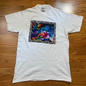 Vintage 1994 Floral Coral Fish Tee