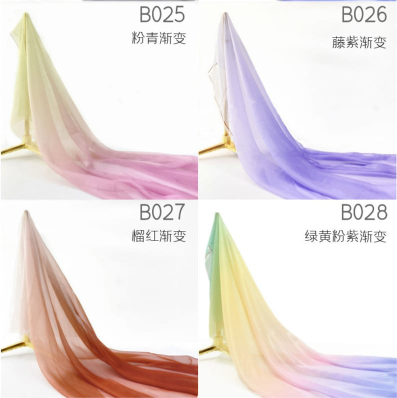 31 Colors Gradient Chiffon Fabric Ombre 30D Chiffon Fabric for Girl ...