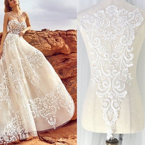 Bridal wedding floral lace applique dress Lace Applique Accessories
