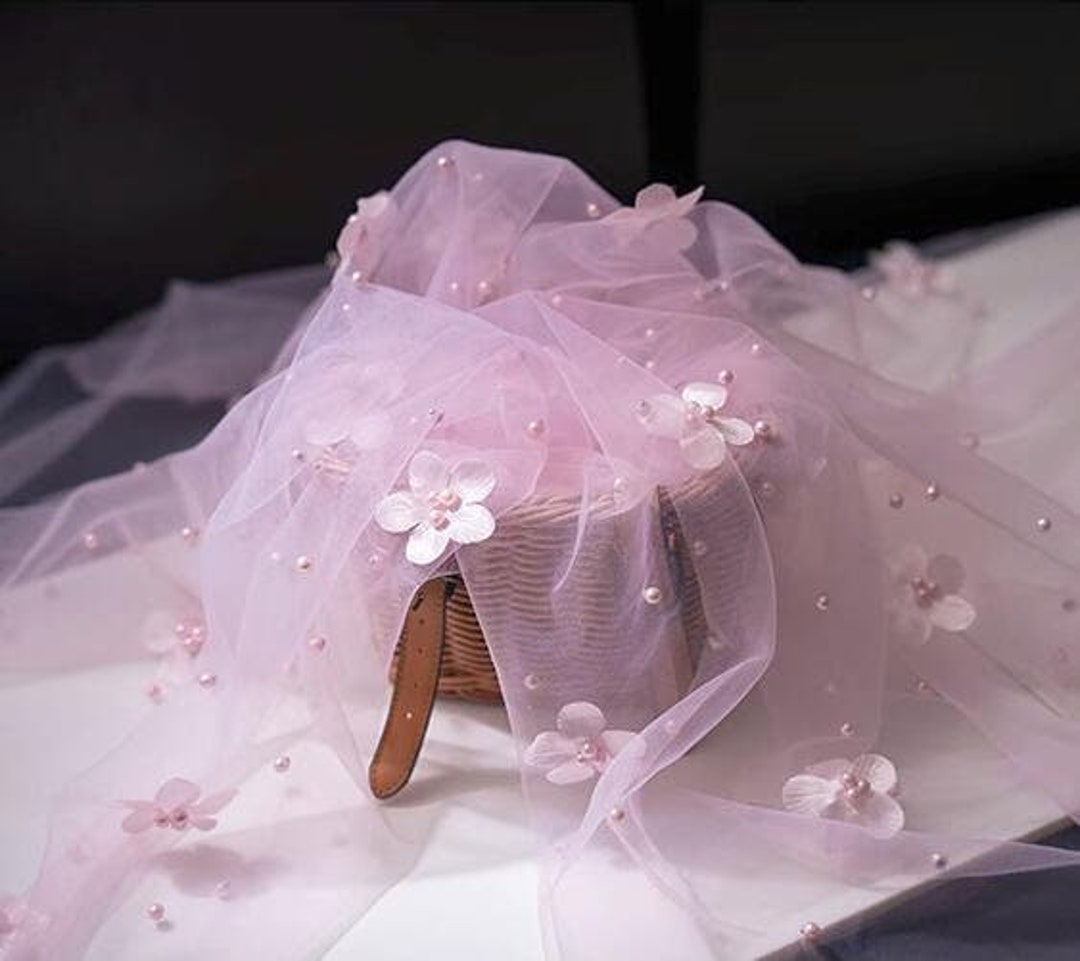 13 Color 3d Beaded Pearl Floral Embroidered Soft Tulle Lace Fabric 3D ...