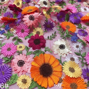 Colorful 3d flower embroidery lace fabric multicolored floral tulle mesh fabric wedding lace bridal dress fabric gowns fabric by the yard