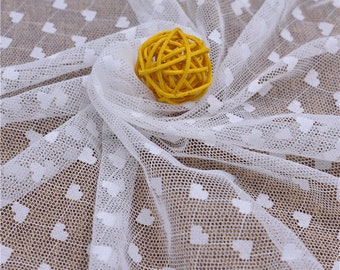 Weiß Liebes-Herz-Stretch-Spitze-Gewebe-Herz-elastische Spitze für Hintergrund, Tischläufer, Brautkleid, Hochzeitskleid