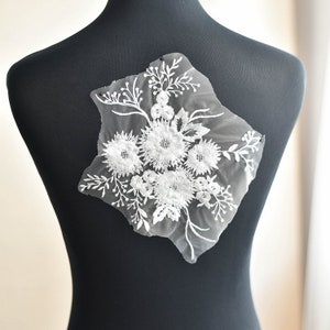 1 Piece Exquisite Wedding Lace Applique , Bridal Veil Applique for Wedding Gown, Bridal Dress Decor, Bodice