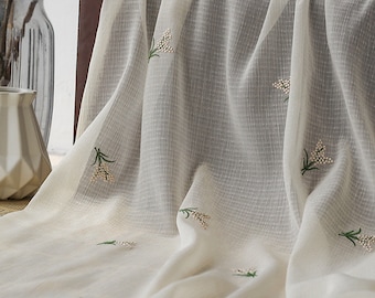 3 colors apricot 3d dandelion embroidered organza fabric flower soft organza fabric for doll dress girl dress tablecloth curtain 59" wide