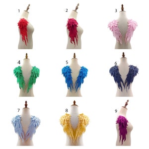 22 colors 1 pair guipure angel wing embroidered lace applique sew on angel wing lace motif patch for girl dress,costume design,neckline