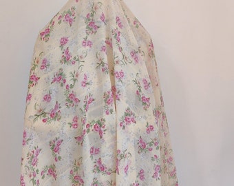 Tela de gasa con estampado floral rosa, tela de gasa beige floral, tela de encaje nupcial, material para velo de vestido, tela de boda, 1 yarda