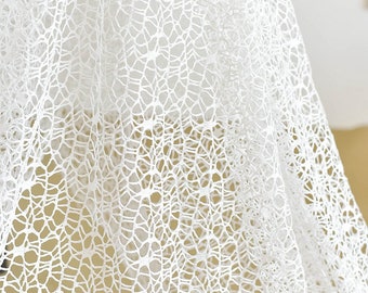 Off White Hollowed Out Lace Fabric Bridal Lace Wedding Lace Dress Fabric