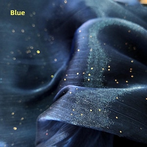 10 colors blue galaxy organza lace fabric golden glitter dot soft mesh tulle fabric wedding lace bridal dress fabric gowns fabric 1 yard
