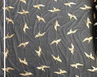 Tessuto Di Pizzo Ricamo Gru Oro Tessuto Di Tulle Nero Per Abito Da Ragazza Tagliato Su Misura Fai Da Te Abito Da Sera Costume Artigianato Larghezza 55" - Italia - Foto 5