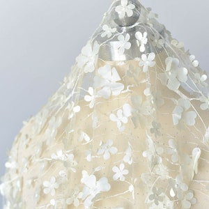 5 colors exquisite 3D flower tulle embroidery lace fabric, bridal lace fabric, wedding dress fabric 51" width