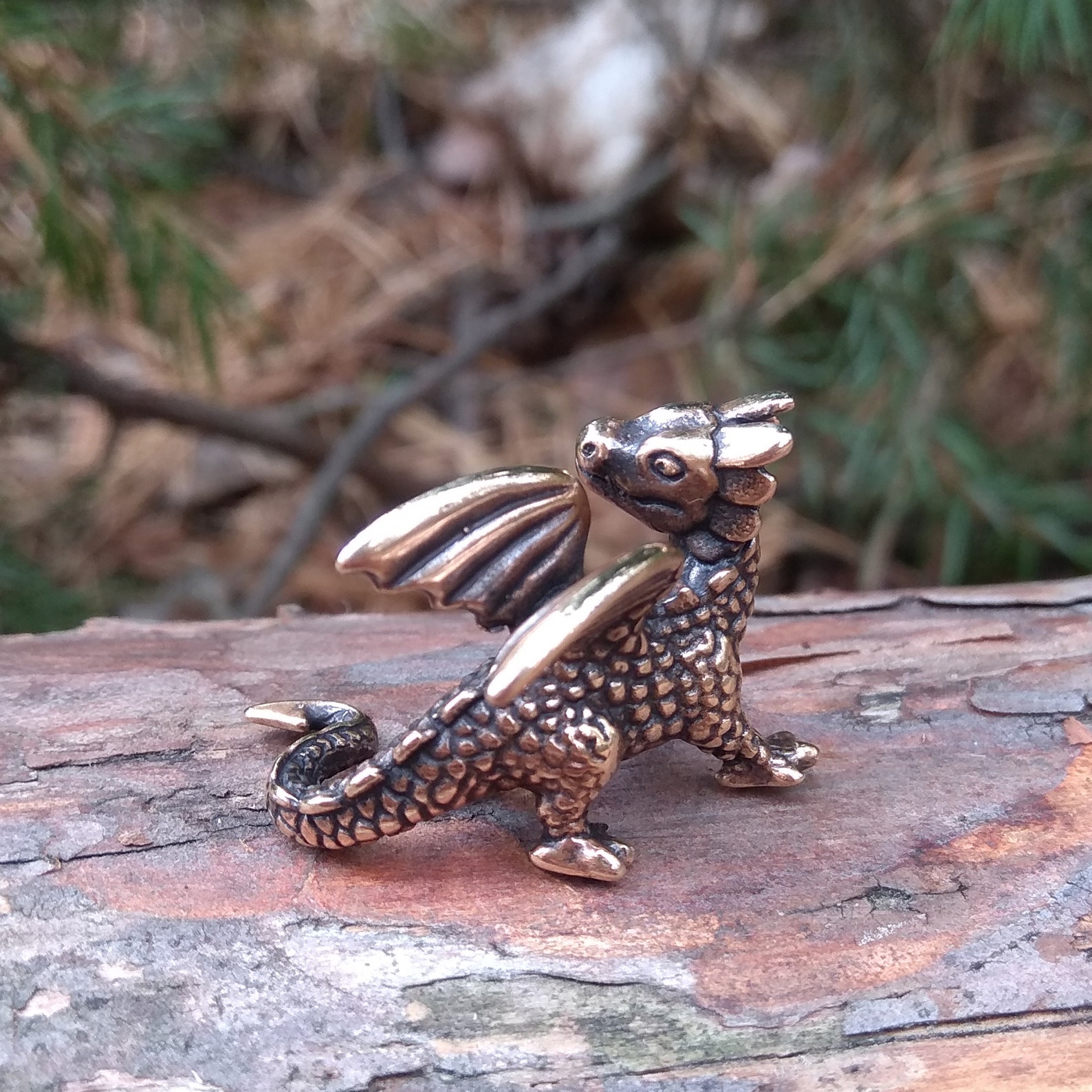 Dragon. Miniature figurine. Bronze Etsy