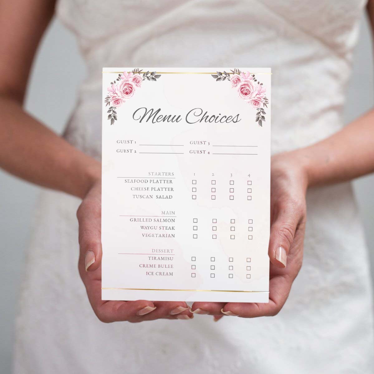 Wedding Menu Choice Template