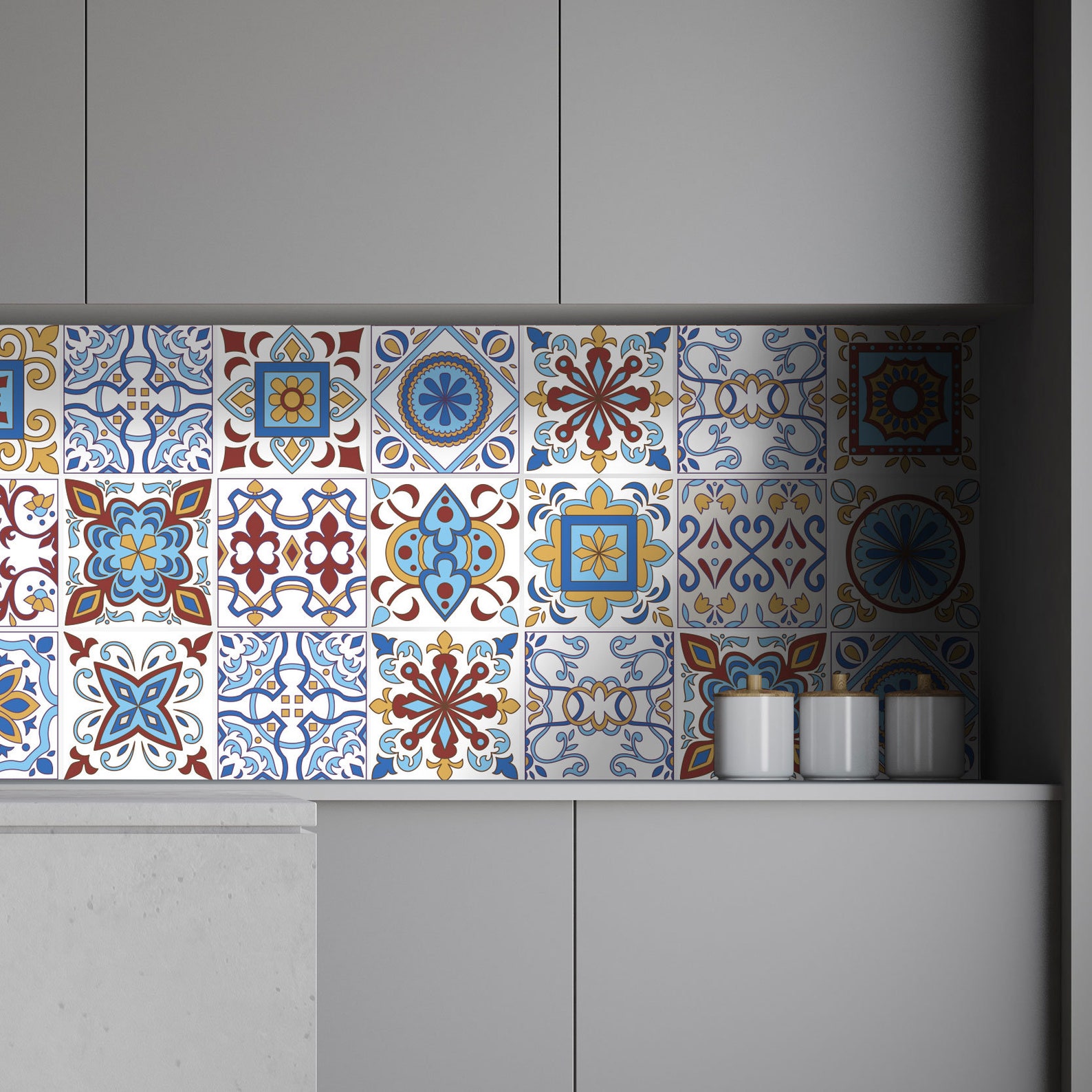 Azulejos impermeables pegatinas calcomanía de azulejo | Etsy