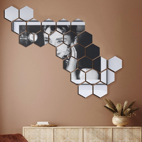 12 Best Hexagon Mirror Wall Arrangement ideas  hexagon mirror, mirror  wall, mirror wall decor