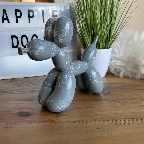 SALE - Yappiedogs™ Official Grey White Marble Edition (7x7 inch) Balloon Dog Home Decor Sculpture Ornament Pop Art Gift Box