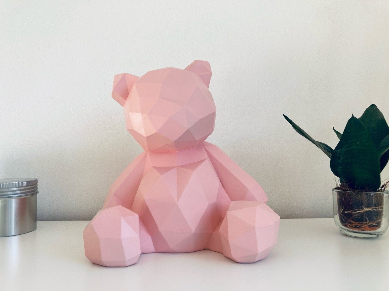 Nordic Geometric Teddy Bear Home Decor Ornament Figurine Etsy