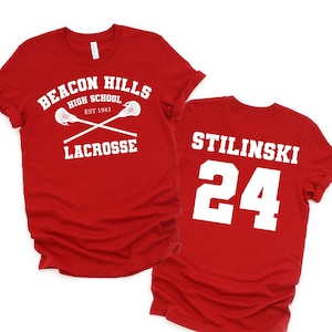 teen wolf stiles stilinski 24 beacon hills high school lacrosse bella canvas unisex womens tee shirt tshirt // dylan obrien, scott mccall
