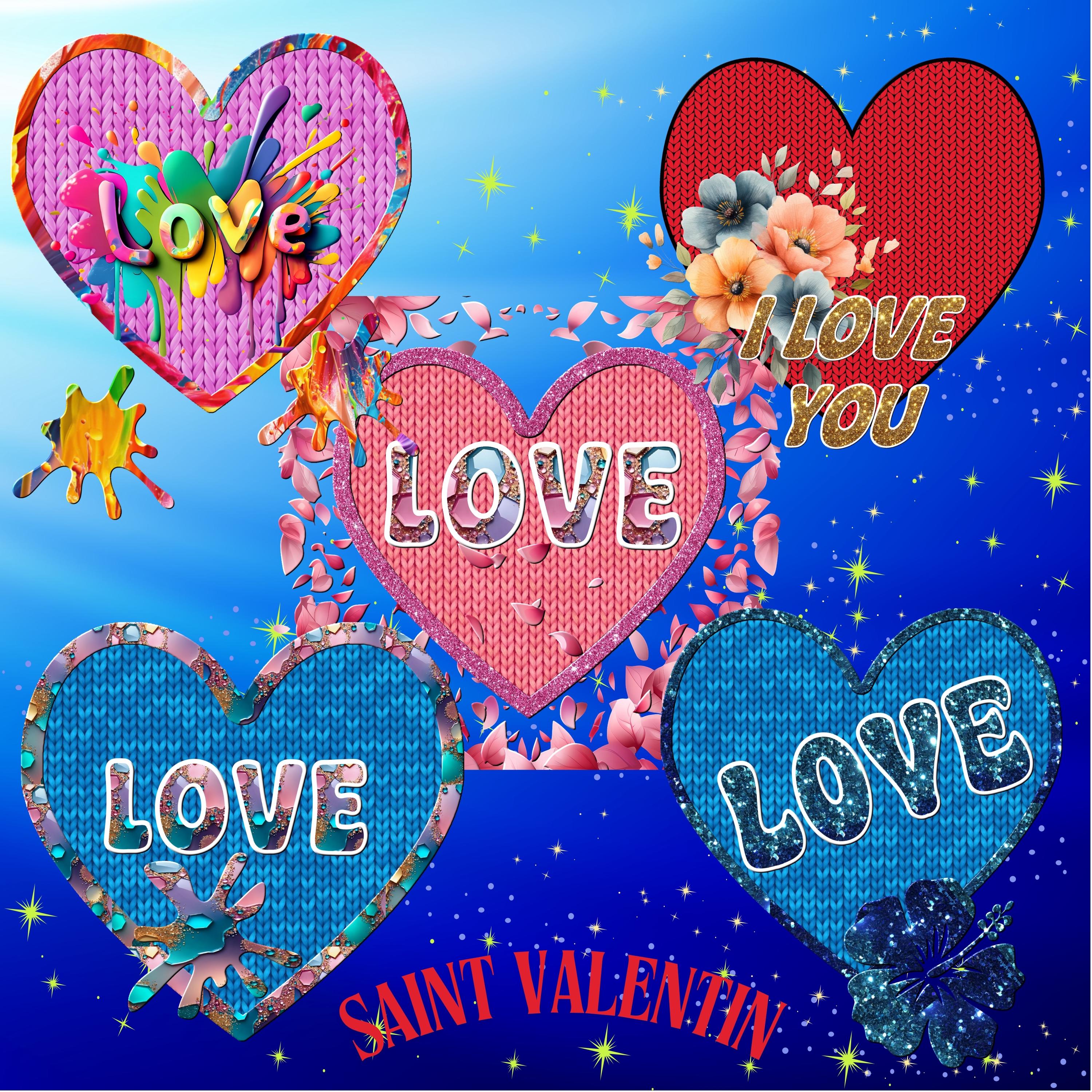Boucles D'oreilles Clous Coeurs Or 9 Carats - Saint-Valentin, Deux Nuances, 0.23g, Neuves