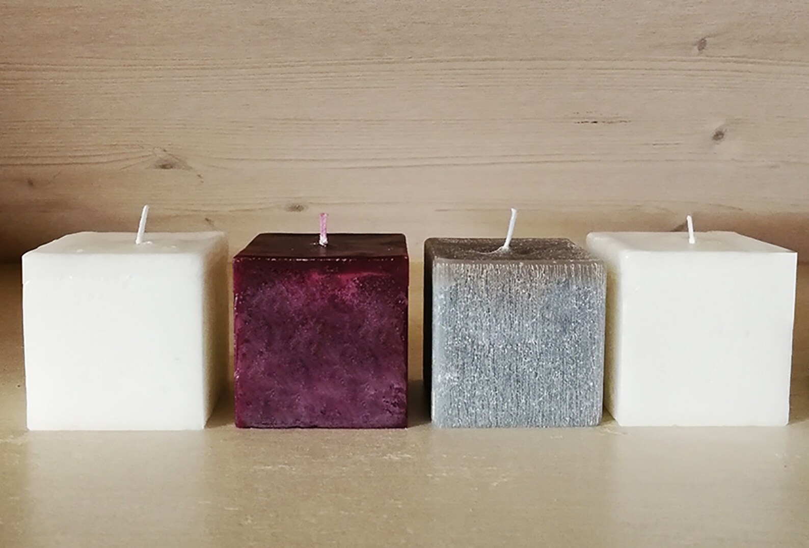 Composition of Square Wax Candles Made in Italy 3 Pieces Etsy