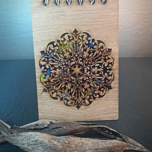 Mandala Journal Wooden Notebook Hard Cover  Journal Plain  Eco friendly Gift Bespoke Notepad Hard Cover Notebook Quick Note Notebook