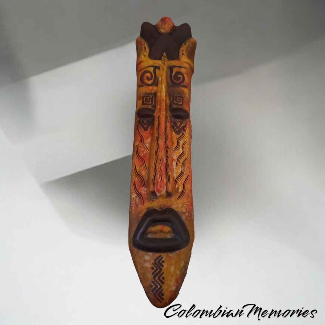 Handcrafted Ceramic Mask Wall Art - Unique Artisan Decor From Boyacá ...