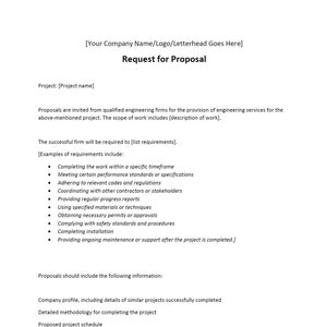 RFP - Request for Proposal Document Template (Word, Editable, Printable)
