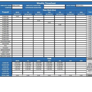 Modèle de feuille de temps (Excel, modifiable, imprimable)