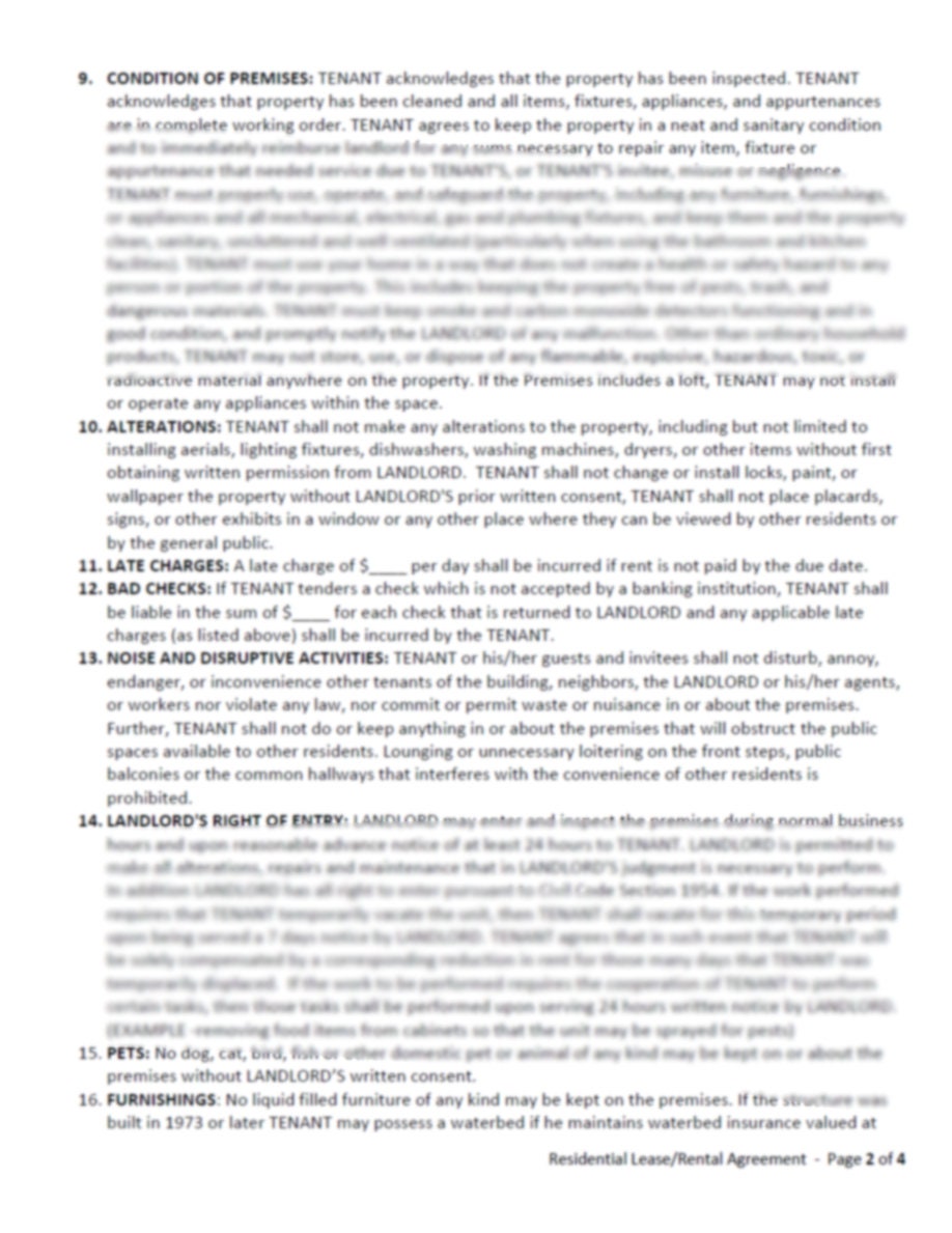 Residential Lease Rental Agreement Template Etsy Residential lease rental agreement template etsy