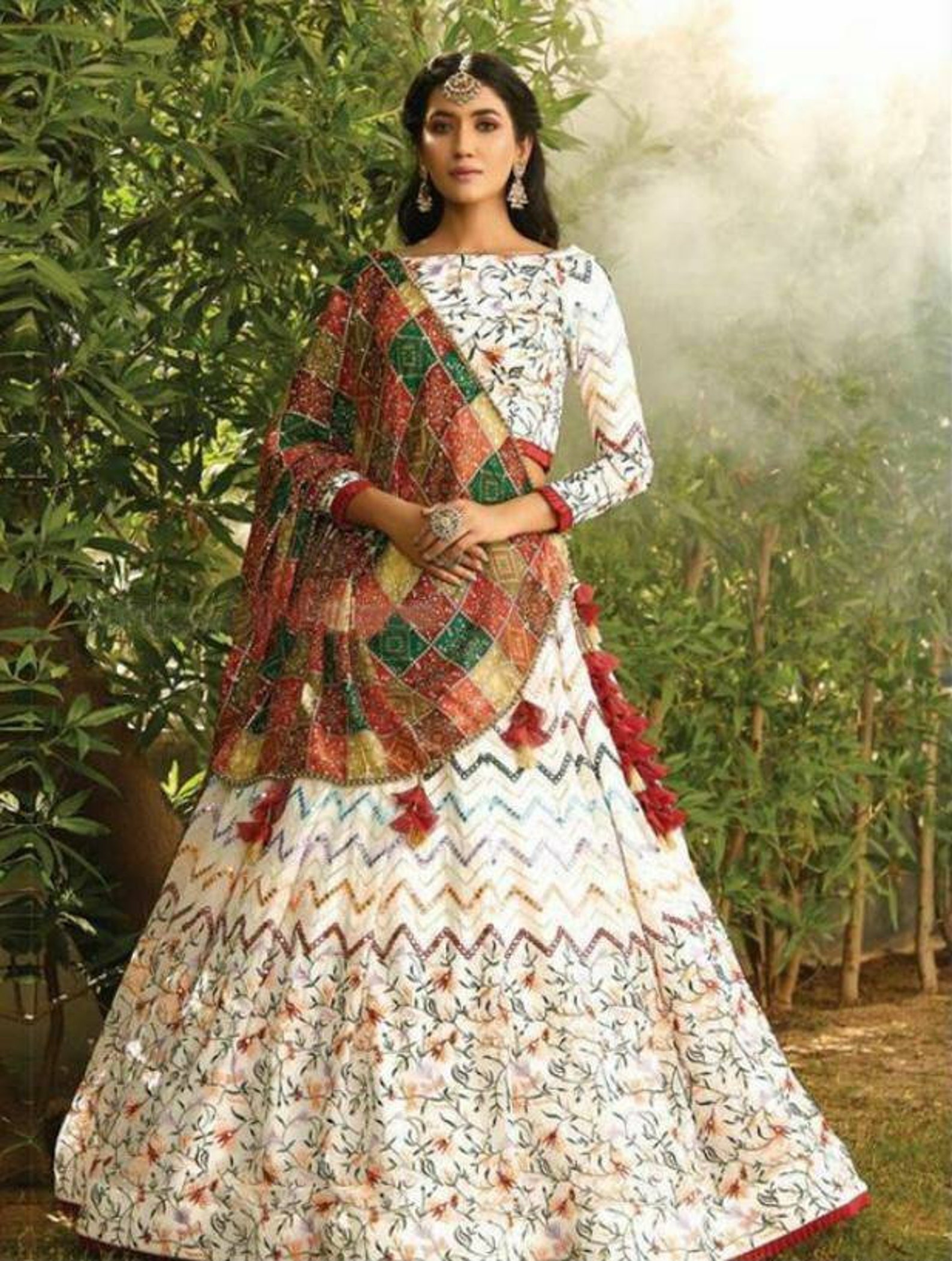 mirror lehenga choli