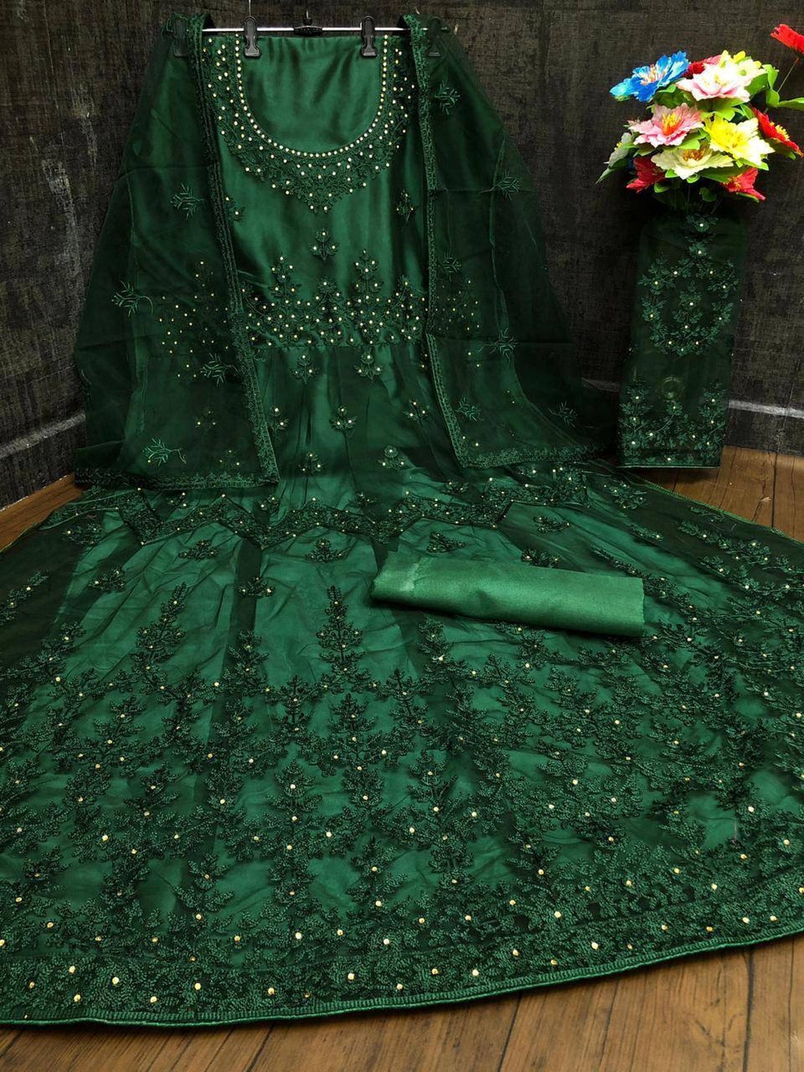 Anarkali suit in butterfly net with embroidery chain stitch  etsy Anarkali suit in butterfly net with embroidery chain stitch  etsy