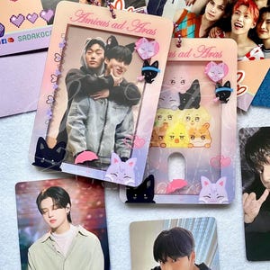 Portafoto Woosan, Ateez K-Pop Portafoto in acrilico, Wooyoung e San