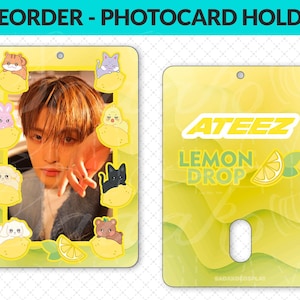Porte-cartes photo ATEEZ Lemon Drop OT8, porte-cartes photo K-Pop Atiny Aniteez en acrylique