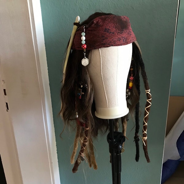 Cosplay/Kostüm Perücke inspiriert von Jack Sparrow - Cosplay Auftragsarbeiten / Commission - Sonderanfertigung Pirat Karibik