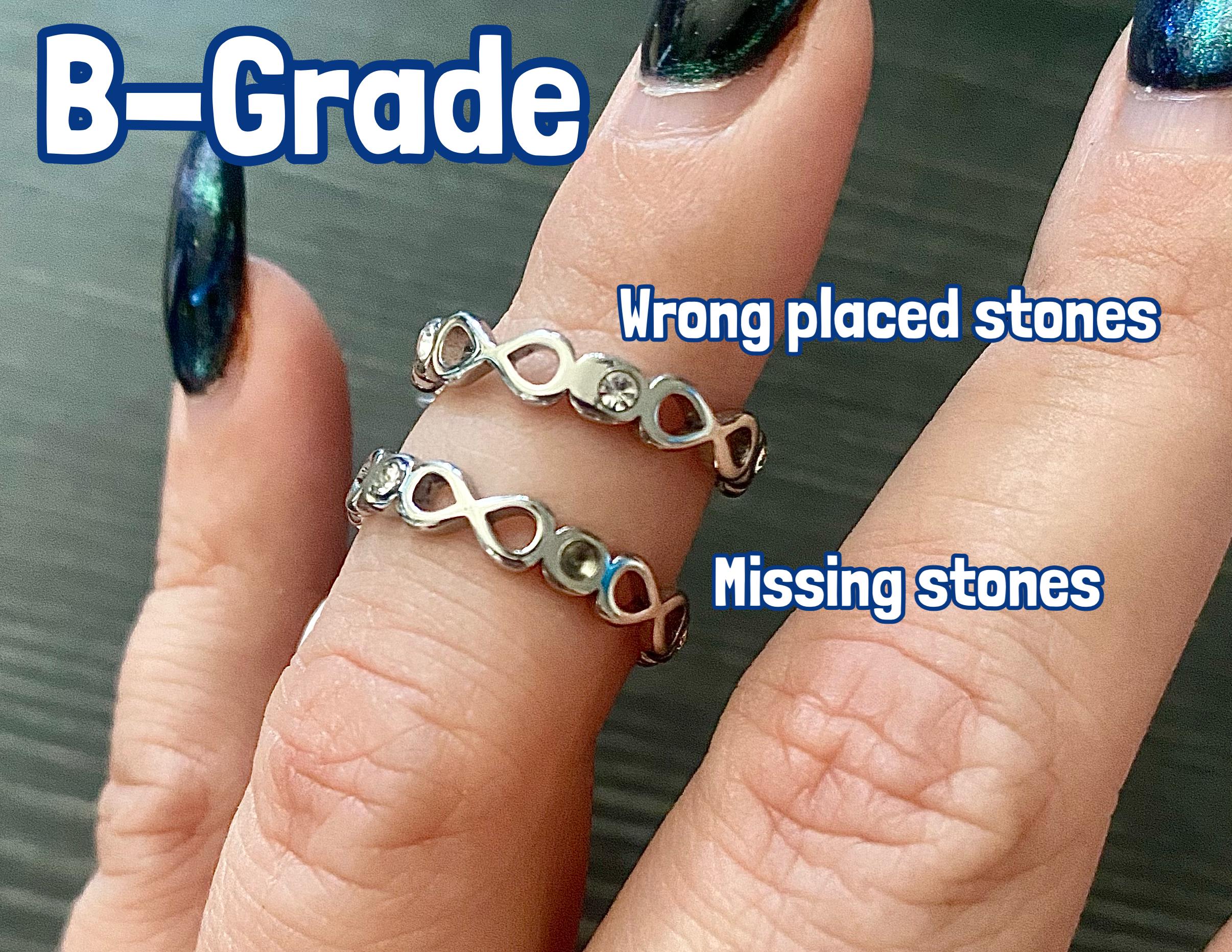 B-grade! 8 Makes 1 Team - Gold & Silver Ring With Gemstones