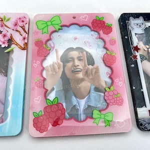 Porte-cartes photo framboise, porte-cartes photo K-Pop en acrylique