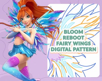 PATRÓN DIGITAL - Alas de Bloom Reboot (Winx Club) - Cosplay, Disfraz, A4 y Carta EE. UU.