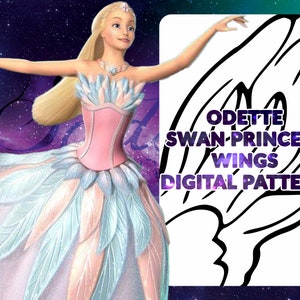 PATRÓN DIGITAL - Odette Swan Lake Swan Princess Wings 2 Versiones - Cosplay, Traje, A4 y Carta de EE.UU.