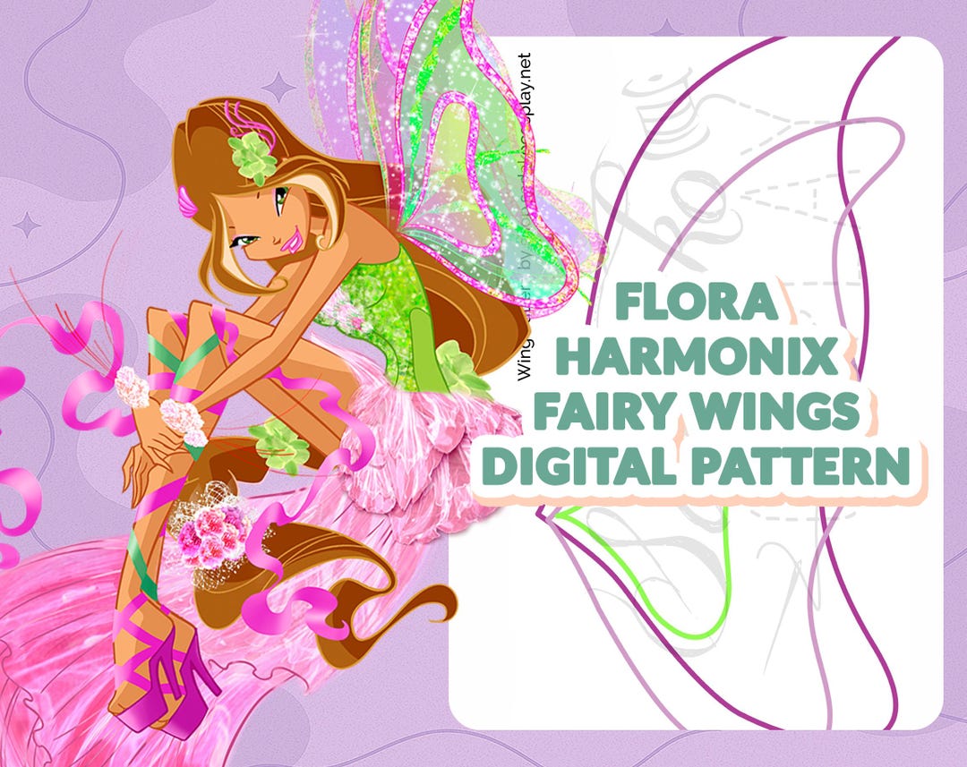 DIGITAL PATTERN - Flora Harmonix Wings (winx Club) - Cosplay, Costume, A4 \u0026  US Letter - Etsy, image size:1080x857