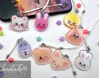 SKZOO glitzernder phone charm keychain, Stray Kids inspired für Stay