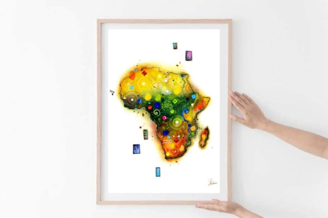 Africa painting africa print wall decor African map print Etsy Italia