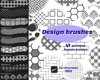 Procreate  interior design brushes, Interior texture brushes Procreate, Brushes Procreate textil, Seamless pattern brushes