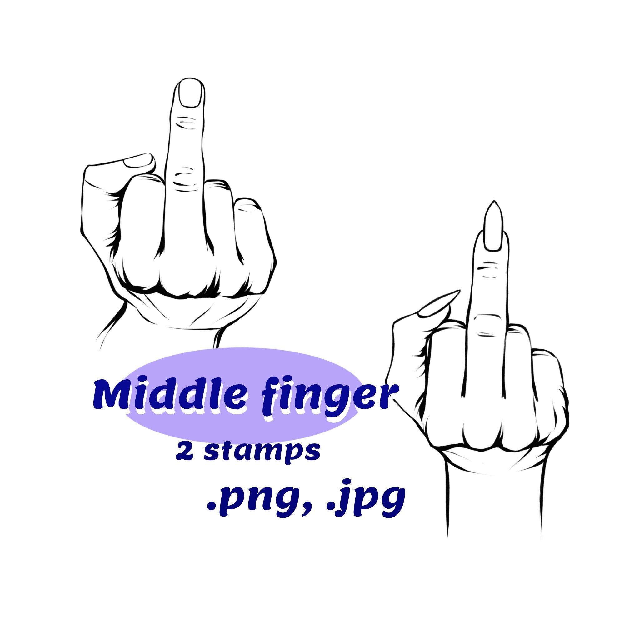 Stamp MIDDLE FINGER Middle Finger Stamp Self-inking Stamp - View #2