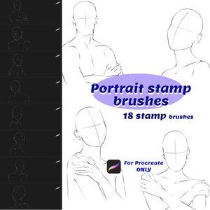 Procreate Portrait stempel Pinsel, Portrait Anleitungsstempel, Figurenstempel Procreate