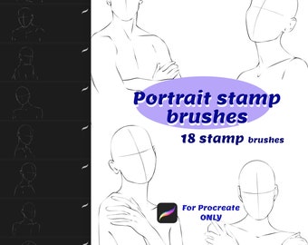 Procreate Portrait stamp brushes, portrait guide stamps, figure stamp brushes Procreate